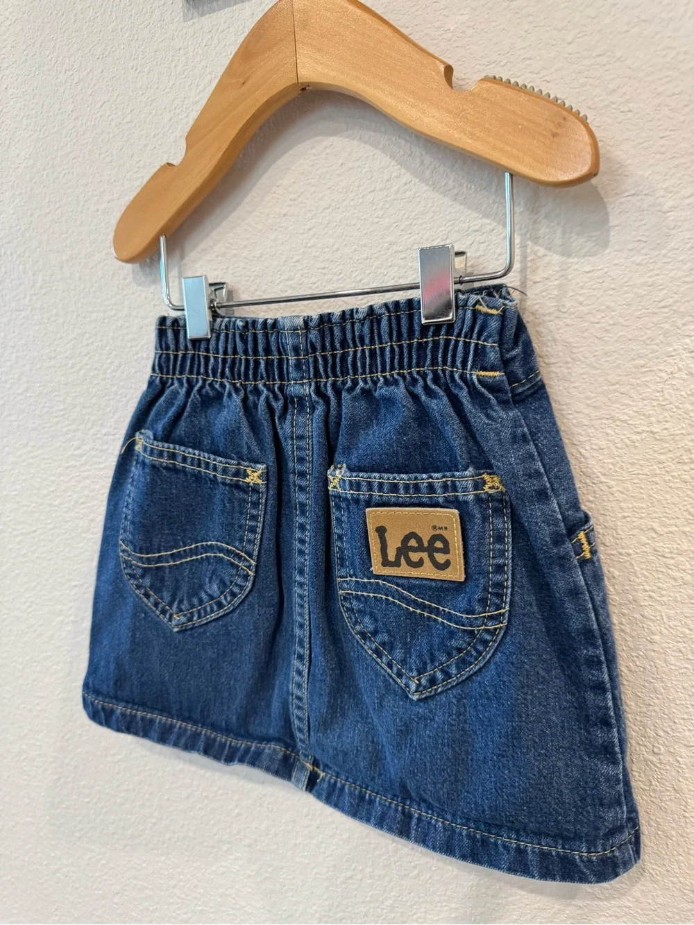 Vintage Lee Riders Girls Denim Skirt Elastic Back Waist Size 4T